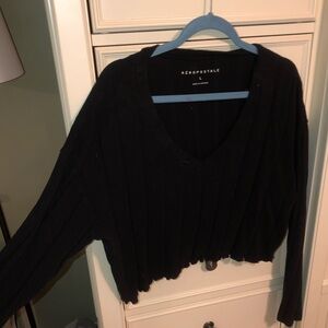 Aeropostale ribbed cropped long sleeve shirt